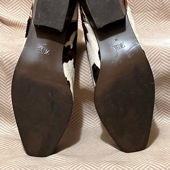 Zara Calf Hair Cow Print Pull-on Booties 41 - Picture 11 of 11